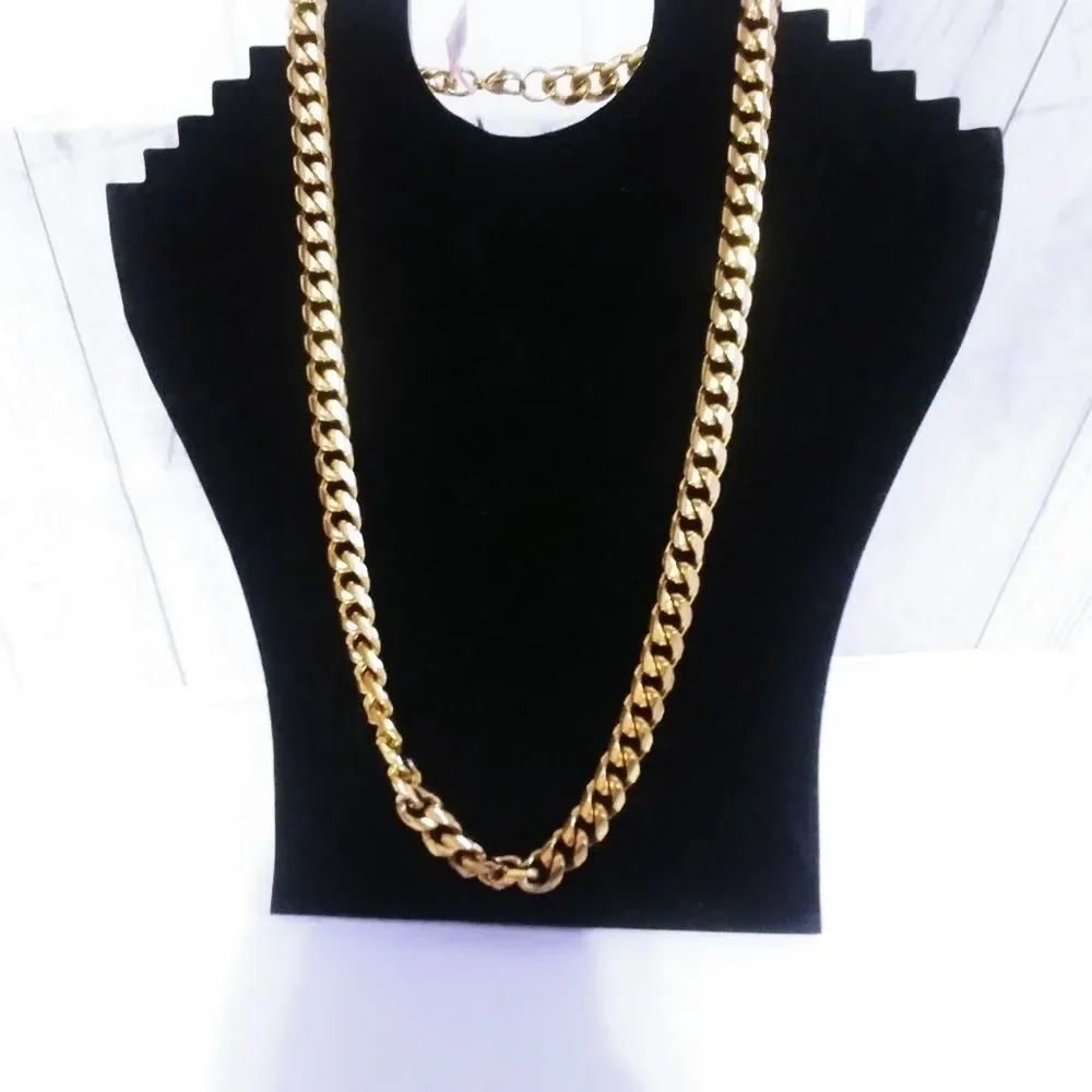 ION Plated YG Curb Necklace 24 in